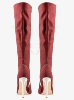 Cuissardes Style Sport De Grande Taille À Lacets À Bout Pointu Bottes À Talons Hauts