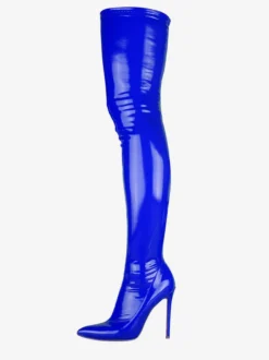 Cuissardes à Talon Aiguille pour Femme en Cuir Verni Brillant
