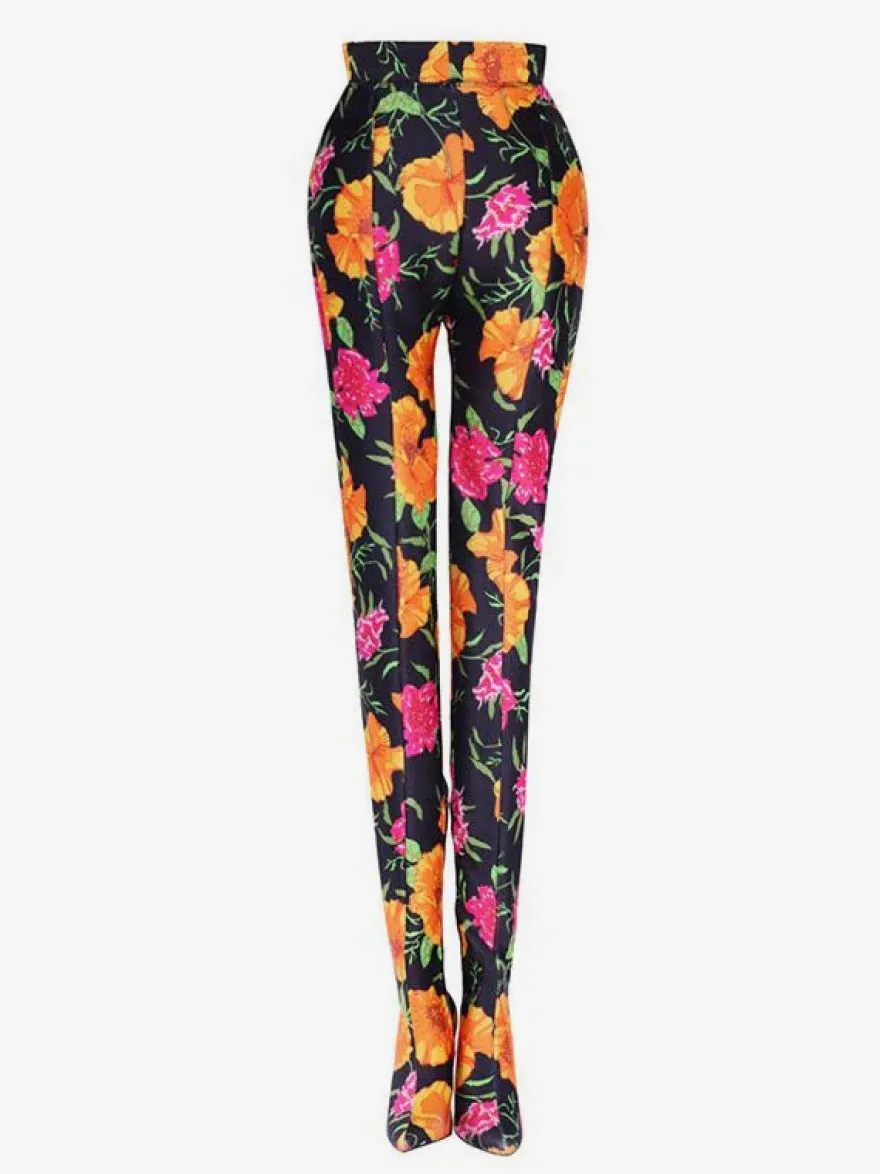 Cuissards Bout Pointu Talon Aiguille Tissu Élastique Pour Femmes