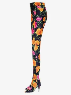 Cuissards Bout Pointu Talon Aiguille Tissu Élastique Pour Femmes