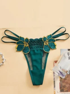 Culottes en dentelle tissée au crochet lingerie blanche brodée de fleurs sous-vêtements en maille transparente