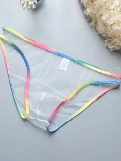 Culotte sexy pour homme blanche transparente Lingerie pour homme