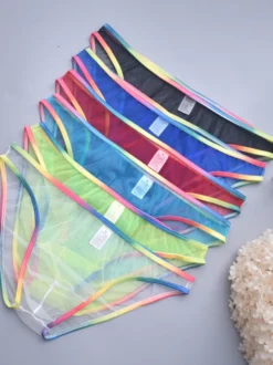 Culotte sexy pour homme blanche transparente Lingerie pour homme