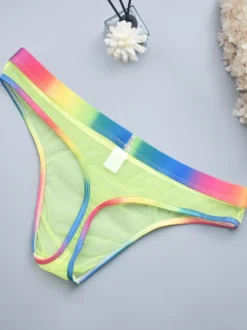 Culotte sexy pour homme Lingerie transparente bleue pour homme