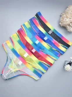 Culotte sexy pour homme Lingerie transparente bleue pour homme