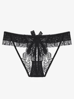 Culottes pour femmes avec nœuds et culottes sexy en dentelle noire