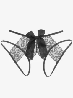 Culotte string en dentelle bordeaux pour femme