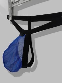 Culotte string sexy en maille rouge transparente pour homme