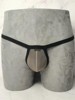 Culotte string sexy en maille rouge transparente pour homme