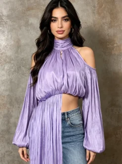 Débardeur abricot à bretelles plissé en coton style décontracté pour femme