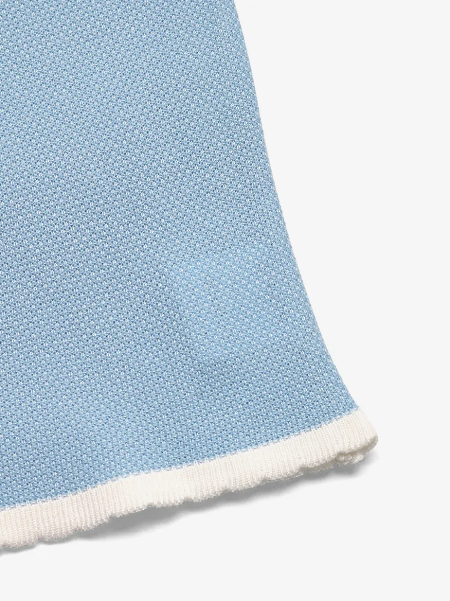 Débardeur bleu à col rond en maille vêtement décontracté d'été pour femme
