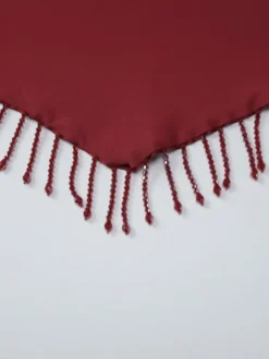 Débardeur bordeaux à bretelles franges au col et épaules dénudées sexy pour femme
