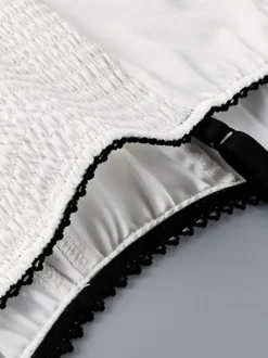 Débardeur noir à col carré plissé style décontracté pour femme été