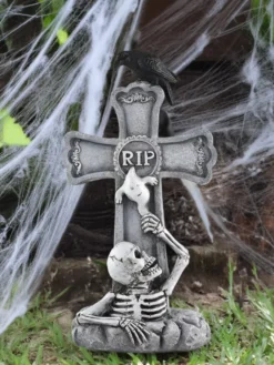 Décoration de pierre tombale d'Halloween ornements de pelouse de cimetière gothiques accessoires de cimetière en résine résistants aux intempéries