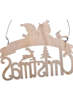 Décorations De Noël Pendentifs En Bois Créatifs Couleur Lettre Fenêtre Scène Disposition Déguisement