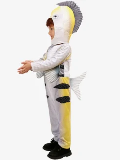 Déguisement de flet pour enfants ensemble combinaison et chapeau de carnaval d'Halloween blanc