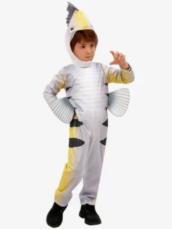 Déguisement de flet pour enfants ensemble combinaison et chapeau de carnaval d'Halloween blanc