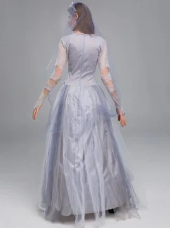 Déguisement de mariée fantôme hantée d'Halloween robe de mariée victorienne pour une fête d'Halloween zombie et une représentation théâtrale
