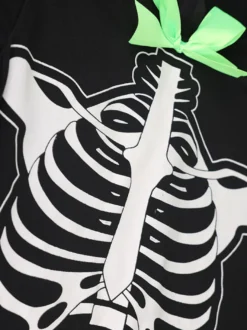 Déguisement de squelette lumineux d'Halloween pour enfants combinaison réactive à la lumière noire avec imprimés 3D