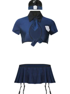 Déguisement Sexy Policère Costumes Sexy Déguisement Sexy Femme avec Chapeau Marine
