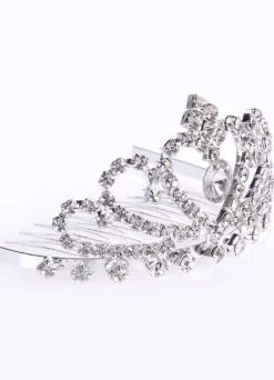Diadème de fille de fleur strass argentés casque de reconstitution historique pour tout-petits