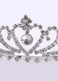 Diadème de fille de fleur strass argentés casque de reconstitution historique pour tout-petits