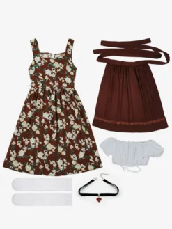 Dirndl traditionnel allemand avec tablier et chemisier blanc | Robe traditionnelle de l'Oktoberfest pour femmes