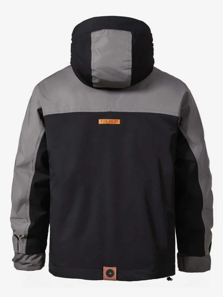 Doudoune à capuche pour homme veste décontractée à double fermeture éclair et blocs de couleurs veste chaude