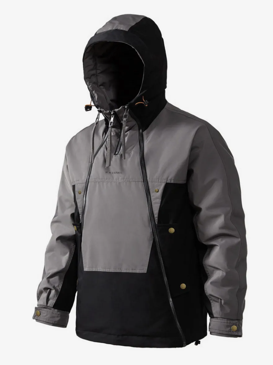 Doudoune à capuche pour homme veste décontractée à double fermeture éclair et blocs de couleurs veste chaude