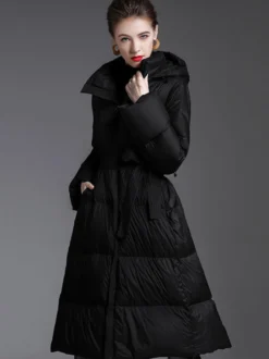 Doudoune à Capuche Violet Long Puffer Vêtements d'extérieur d'hiver pour les femmes
