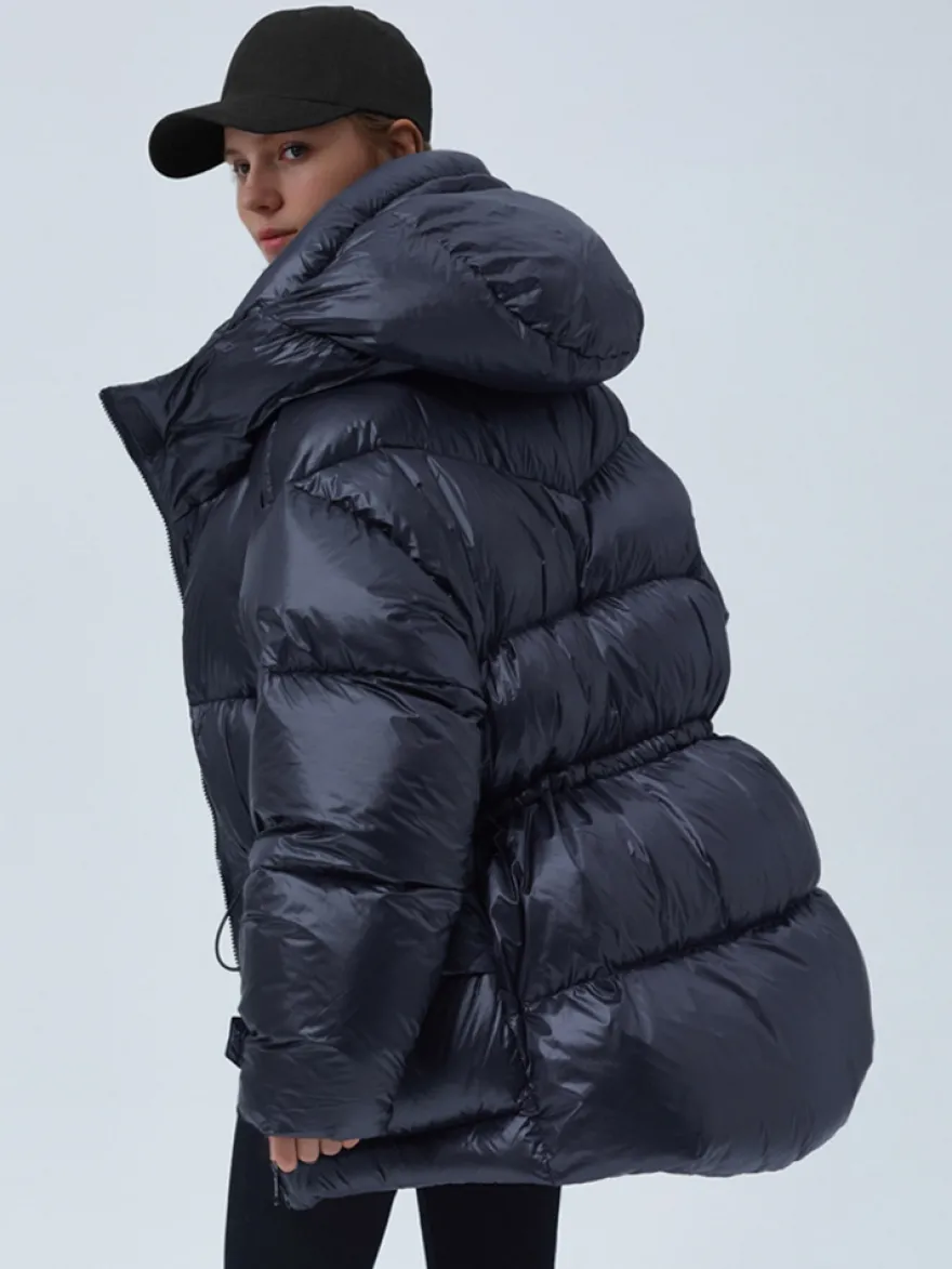 Doudoune Décontractée À Capuche En Duvet De Canard Manteau Femme