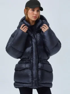 Doudoune Décontractée À Capuche En Duvet De Canard Manteau Femme