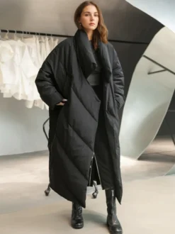 Doudoune Long Oversize En Duvet De Canard En Coupe Ample Manteau Femme