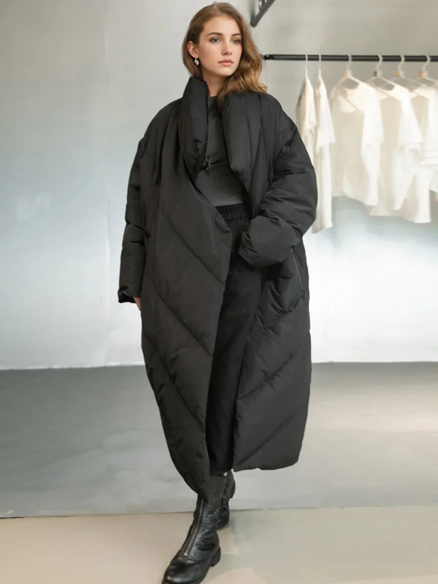 Doudoune Long Oversize En Duvet De Canard En Coupe Ample Manteau Femme