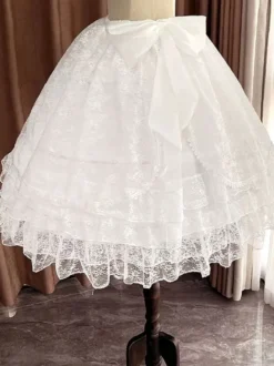 Doux Lolita Jupons Polyester Dentelle Gothique Lolita Jupon Femme Blanc Lolita Jupon