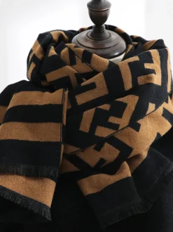 Echarpes Femme Hiver Imprimé Mots Bicolores