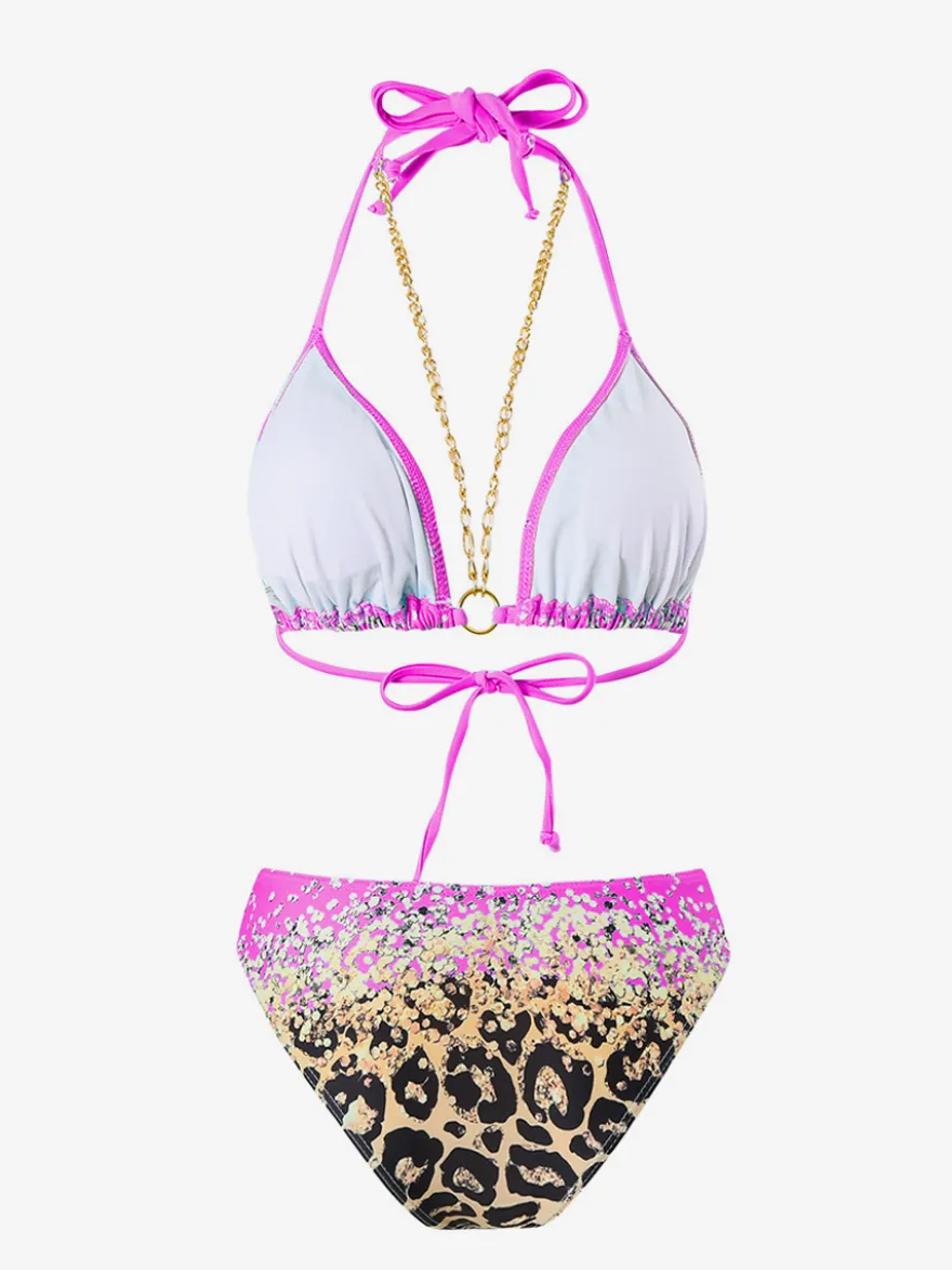 Ensemble bikini dos nu et cache-maillot de bain 3 pièces à imprimé léopard 2026
