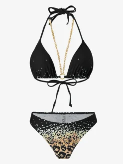 Ensemble bikini dos nu et cache-maillot de bain 3 pièces à imprimé léopard 2026