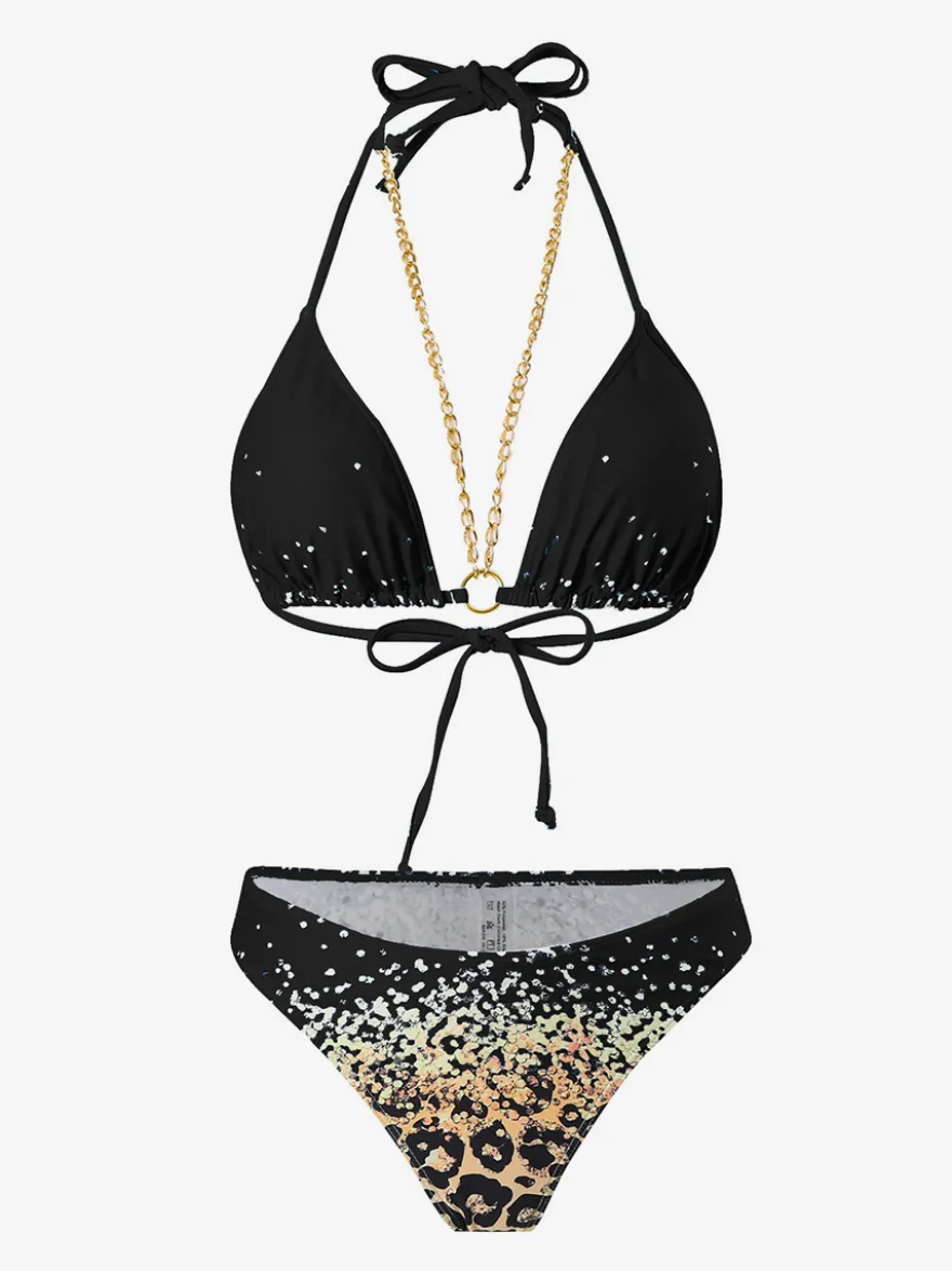 Ensemble bikini dos nu et cache-maillot de bain 3 pièces à imprimé léopard 2026