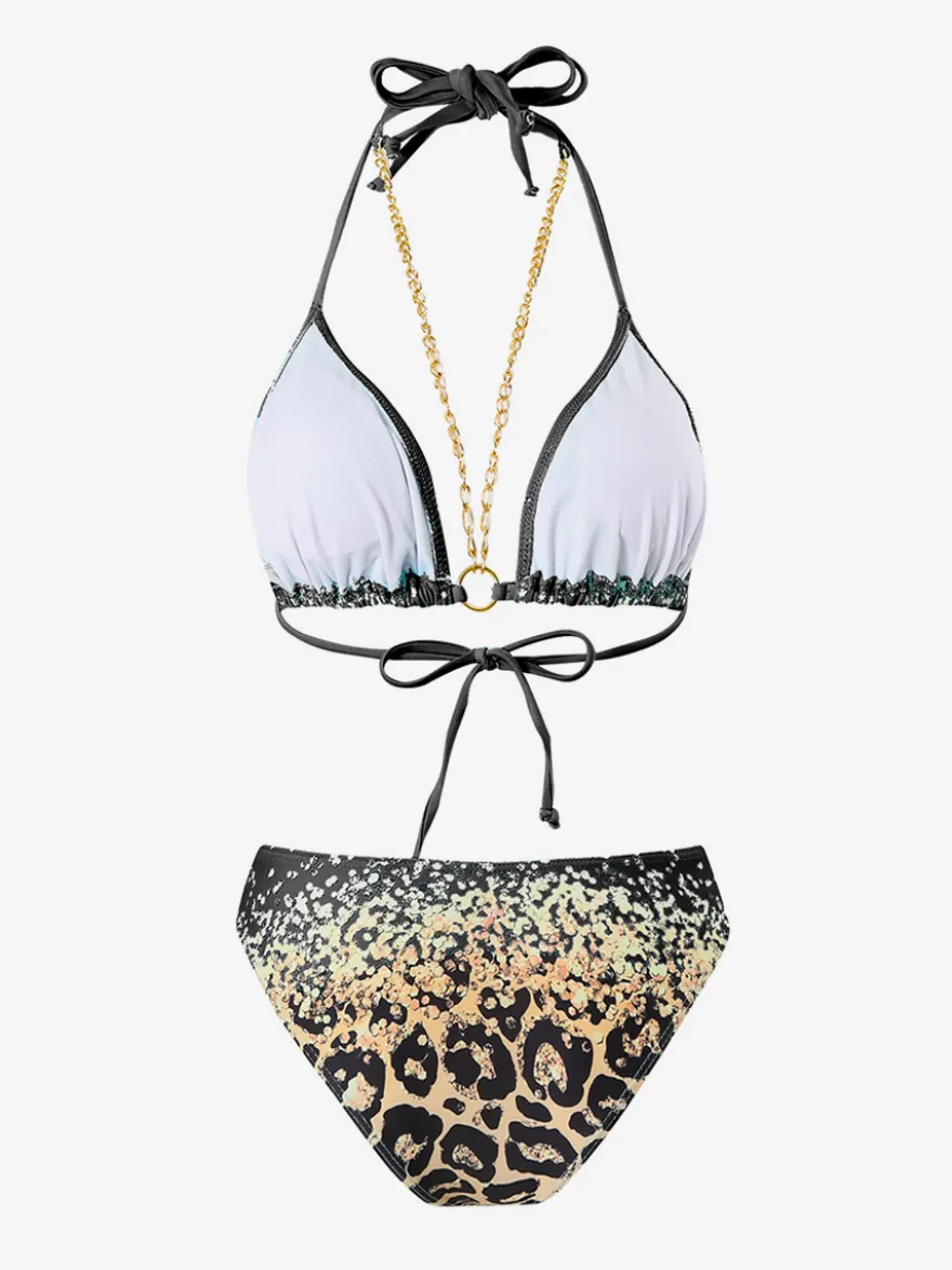 Ensemble bikini dos nu et cache-maillot de bain 3 pièces à imprimé léopard 2026