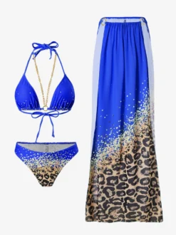 Ensemble bikini dos nu et cache-maillot de bain 3 pièces à imprimé léopard 2026