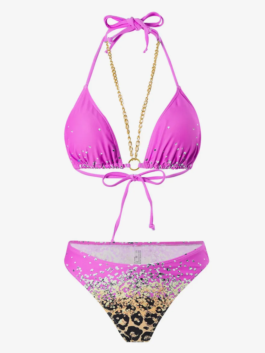 Ensemble bikini dos nu et cache-maillot de bain 3 pièces à imprimé léopard 2026