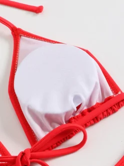 Ensemble bikini dos nu et mini-robe cache-maillot à manches longues et col en U maillot de bain 3 pièces 2026