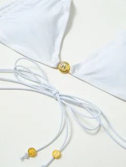 Ensemble bikini 2 pièces à cordon élastique de couleur unie pour l'été 2026