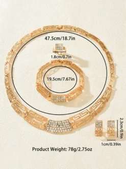 Ensemble de bijoux de mariage pour la mariée magnifique perle d'imitation pendentif en métal ajouré