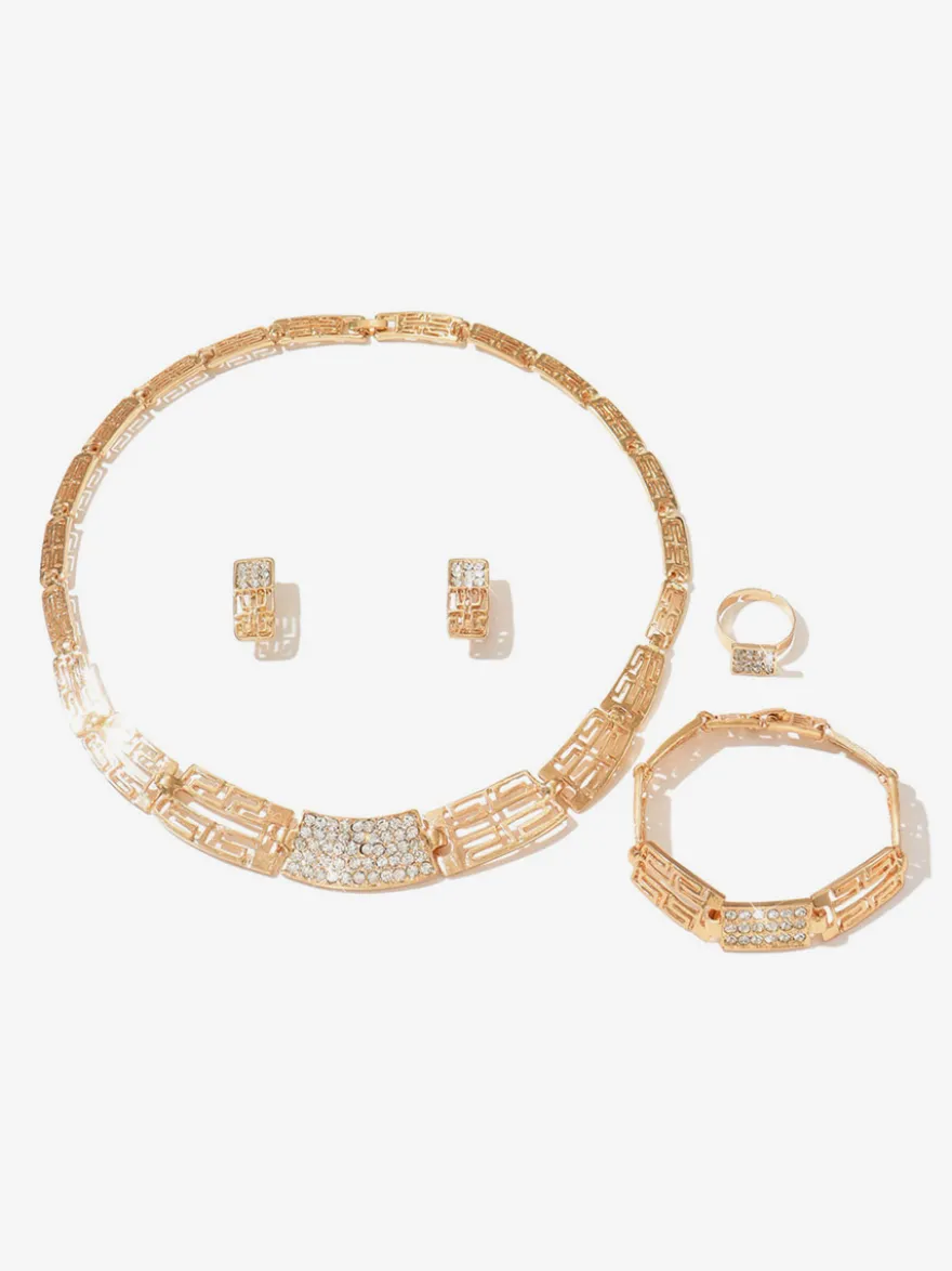 Ensemble de bijoux de mariage pour la mariée magnifique perle d'imitation pendentif en métal ajouré