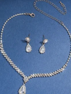 Ensemble de bijoux de mariage à la mode en métal Chic zircone cubique