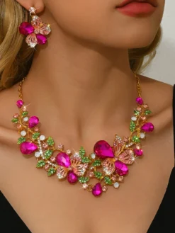 Ensemble de bijoux de mariage pour la mariée en métal chic