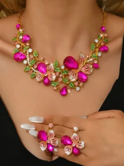 Ensemble de bijoux de mariage pour la mariée en métal chic