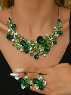 Ensemble de bijoux de mariage pour la mariée en métal chic